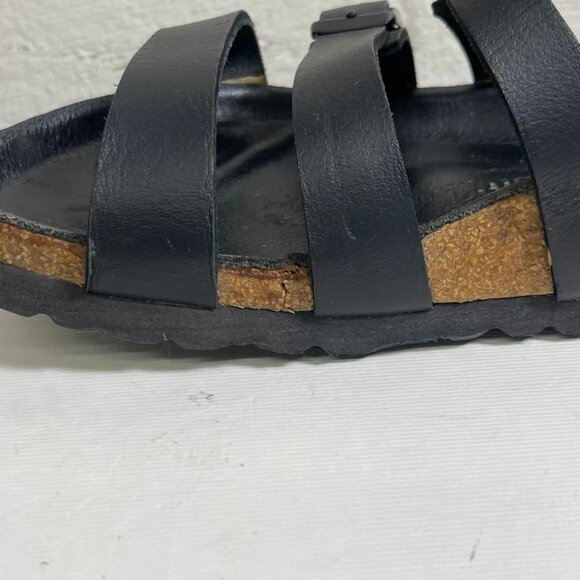 Birkenstock Delmas Black Leather Strappy Sandals Slides Slip On 39 EU/8 US - Picture 10 of 12